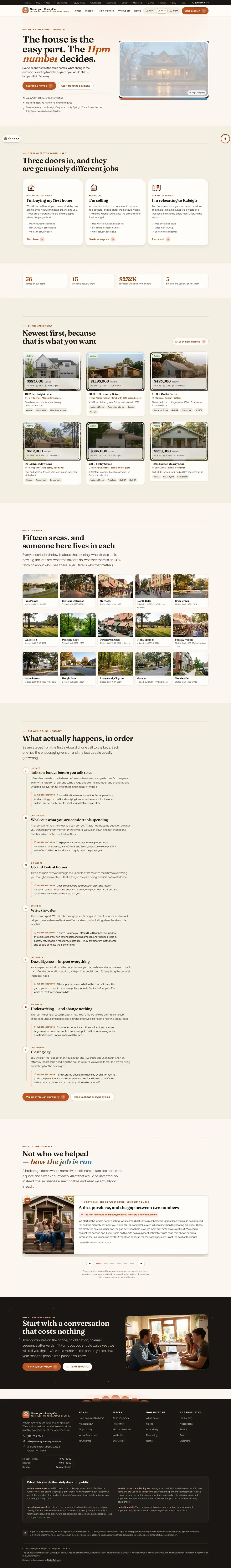 The home page of the Sweetgum Realty Co. real estate website design